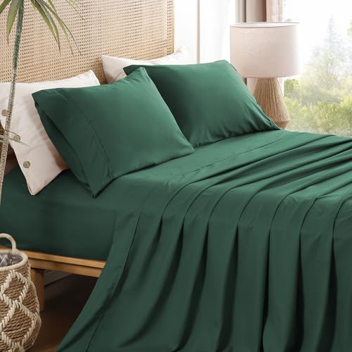 Dreava Twin Sheet Set 3 Piece 16 Deep Pocket Fitted Sheets Soft Breathable Microfiber Bed Sheets Luxury Hotel Bedding with Pillowcse Cooling Wrinkle Free Oeko-Tex Certified BedsheetsOlive Green