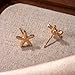 Gold Plated Starfish Stud Earrings, Textured Beach Theme Fashion Jewelry, Ocean Inspired Statement Earrings for Women, Nautical Style