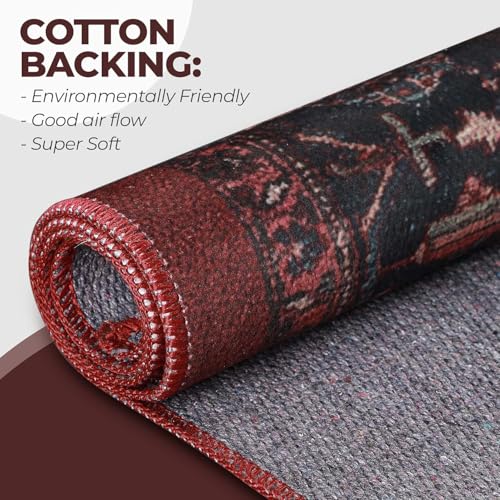 Alfombra de pasillo premium con respaldo de algodón y acabado vintage 8