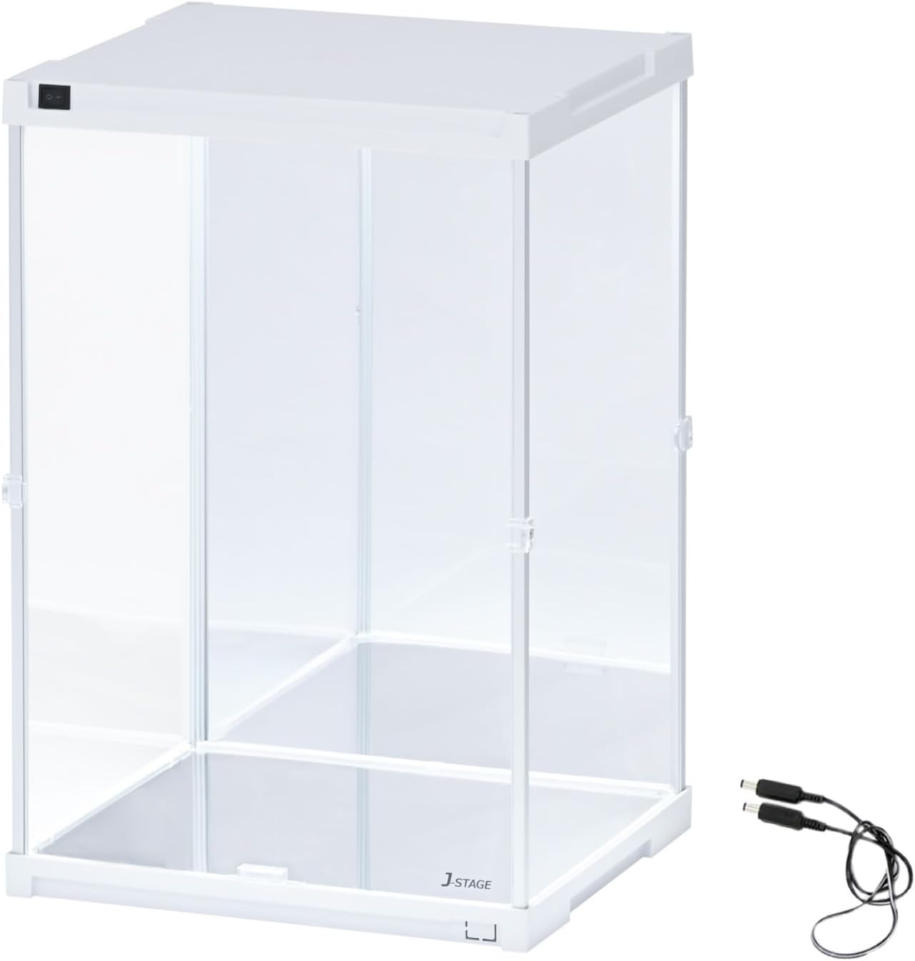 不二貿易 ガラス コレクションケース 4段 背面ミラー付 幅425×奥行365