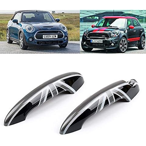 Car Exterior Accessories - Door Handle Cover for Mini Cooper R50/R52/R53/R55/R56/R57/R58/R59/R60/Countryman 2001~2013 (Black Union Jack) Cover