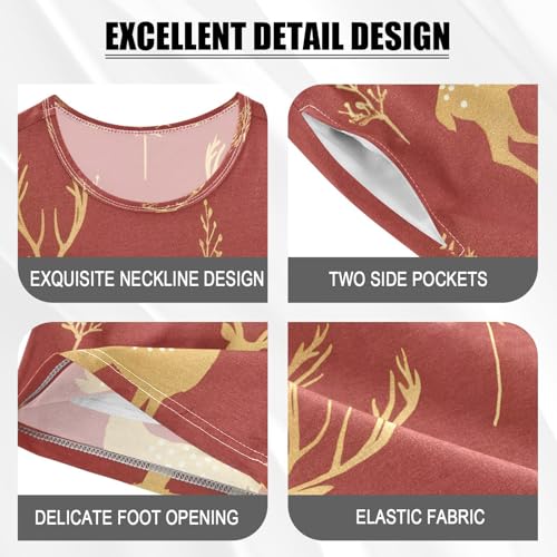 senya Short Sleeve Pajamas Sets Summer Cotton Sleepwear Golden Deer4