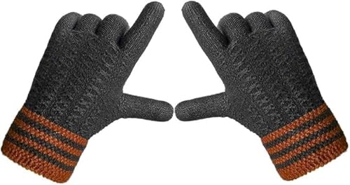 Guanti Invernali Da Uomo, Termici, Spessi, Con Polsino Elastico Antivento, Fodera Calda Per Guida, Corsa, Sport, Attività All'aperto, Grigio, Taglia Unica - 5