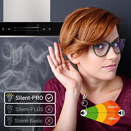 Afzuigkap 90 cm/Muur Afzuigkap/roestvrij staal/zwart glas/WiFi/automatische uitschakeling/Aanraakbediening / FLAT9005ED - Image 6