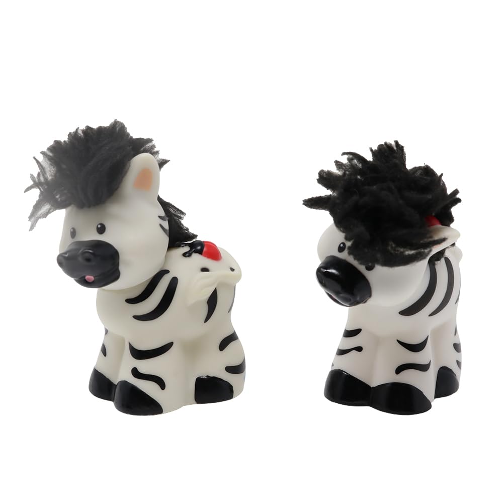 Fisher-Price Ersatzteile für Sammlerstück Little People Arche Noah oder Zoo Spielset K0475 - Ersatz Zebra Figuren mit Touch and Feel Mähnen - Marienkäfer auf Rücken und Kopf