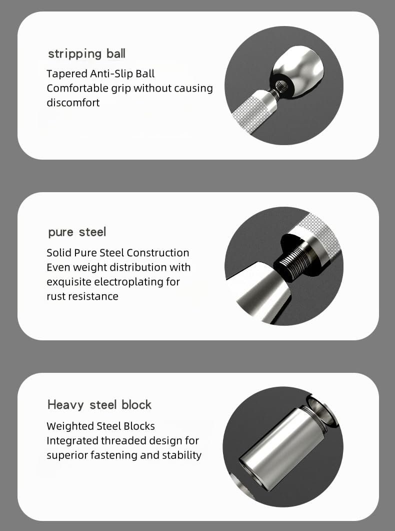 Gym Core Hammer Club Bell Silver Steel Club Bell Pure Steel Adjustable Fitness Fat Loss Exercise Equipment