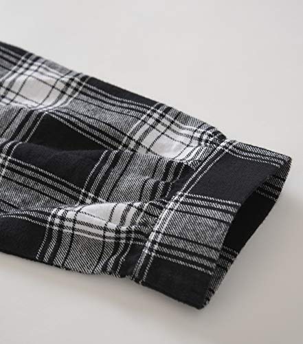 Latuza Women's Long Sleeves Cotton Flannel Nightgown L Black #TOP2