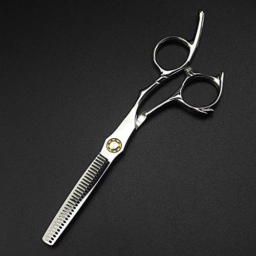 Professional Hair Cutting Shears, Professional Japan 440c 6 inch silver hair scissors beauty haircut thinning barber hair cutting shears hairdresser scissors (Color : Thinning)