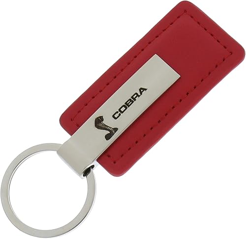 Miniatura 2 de Au-TOMOTIVE GOLD Llavero de cuero rectangular para Ford Cobra (rojo), Rojo -