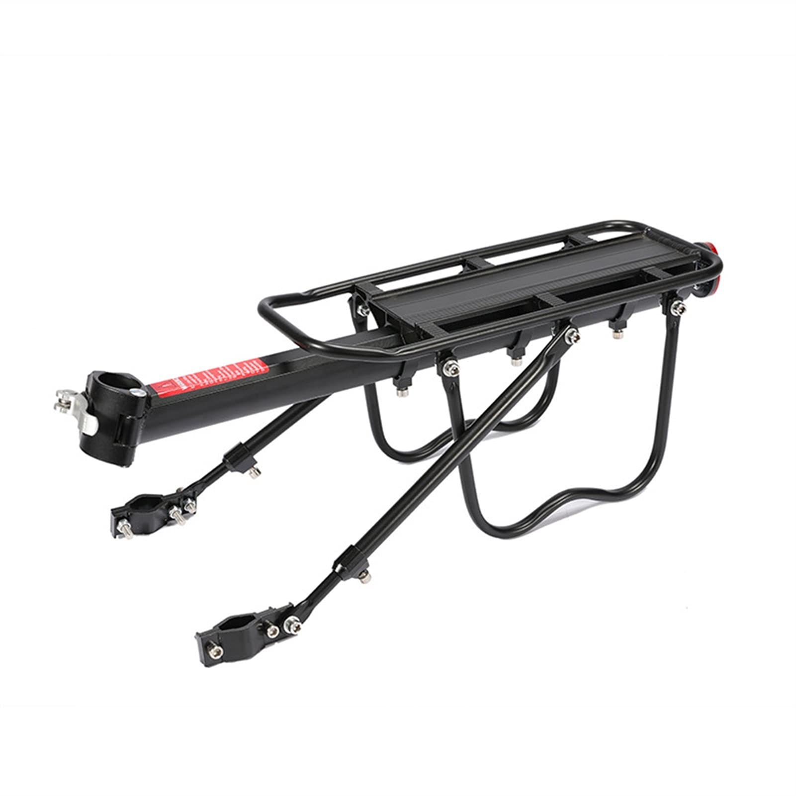 Porte-bagages vélo aluminium noir avec étagère cyclisme cargo universelle