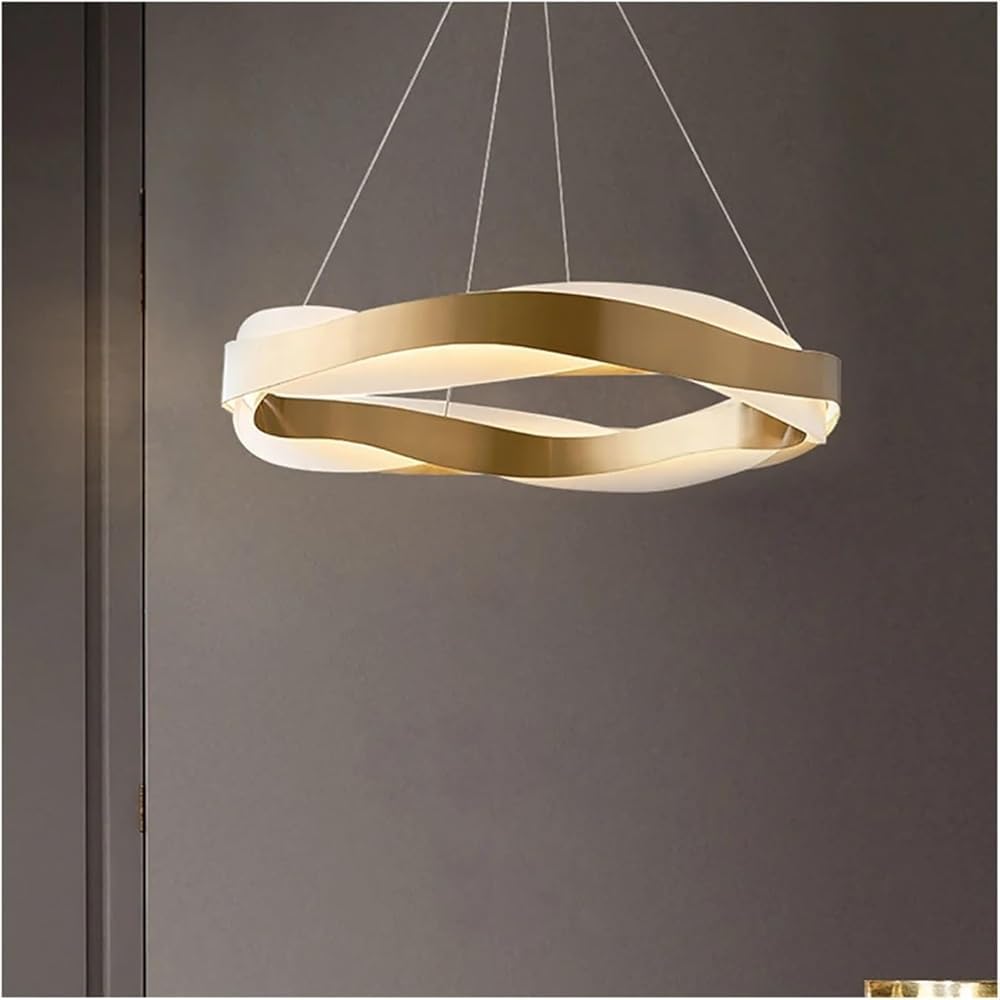 ITOSUI Nordic Modern Ring LED Dimmable Chandelier for Living Room Bedroom Dining Table Pendant Lamp Home Decor Lighting Lustre Fixtures Vintage(Dimmable with Remote,D80cm)