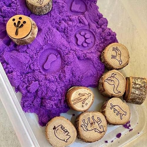Marcadores de huellas de animales en madera creativa para estimulación infantil y juegos de rastreo 4