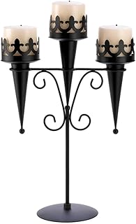 Gifts & Decor Zingz & Thingz Decorative Metal Candelabra Tealight Candle Stand, 11.75x4.75x15.75, Medieval Trio