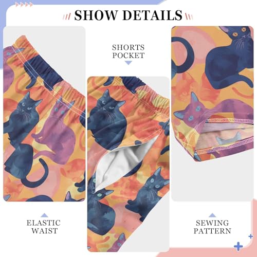 Black Cats Pajamas Bottoms with Pockets Comfy Pjs Sleepwear Elastic Waistband Pajamas Pants Lounge Pants4