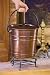 Gardener's Supply Company Steel Copper Finish Fireplace Ash Bucket with Floor Protection Stand, Holds 8 Quarts
