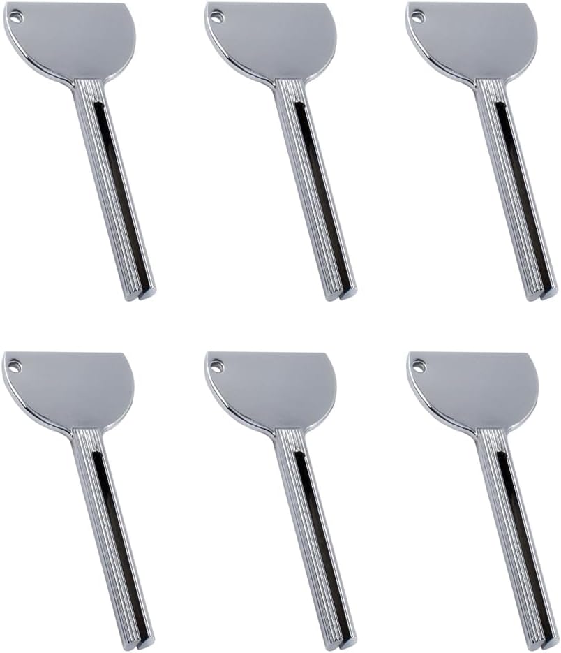 TopHomer 6 Packs Semi-Circular Metal Stainless Steel Squeezer, Toothpaste Squeezer Tube Key Silver for Home Tootpaste Hair Dye, Easy to Use