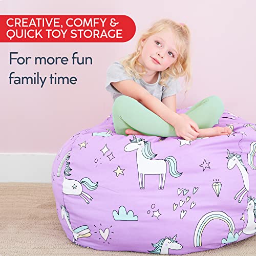 Creative Qt NBA42BPD Stuff ’N Sit Extra Large 38’’ Bean Bag Storage Cover For Stuffed Animals & Toys, Giant Beanbag Chair thumb #4