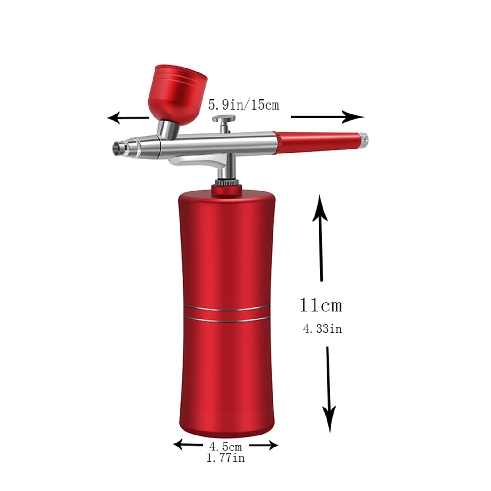 Zestaw aerografu, miniaturowy pistolet natryskowy do malowania, przenośny mini kompresor powietrza, aerograf do zdobienia paznokci, tatuażu, rękodzieła, tortu, rozpylacz mgły(Rosso)