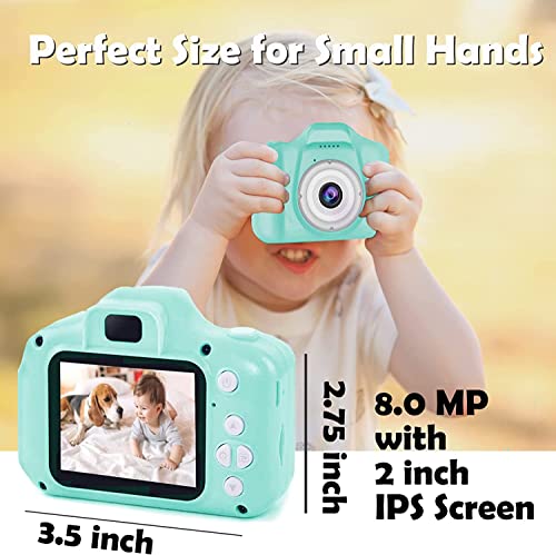 Image of CADDLE & TOES Kids Camera for Girls Boys, 13MP 1080P HD Digital Video Camera, 4GB, Green