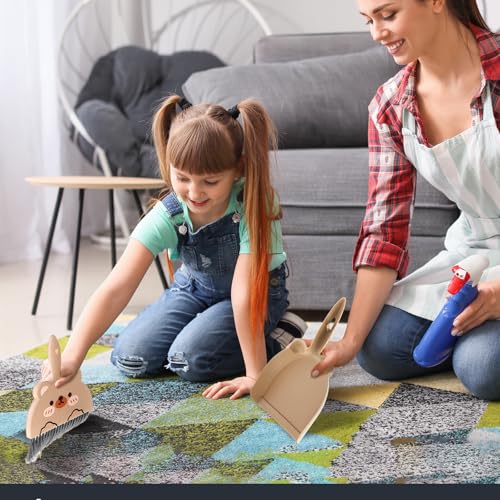 Ouligay Tischbesen mit Schaufel, Handfeger und Schaufel, Mini Kehrblech und Handfeger Besen, Schaufel und Besen Set, Besen und Kehrschaufel Set für Haus, Büro, Schule und Haustier Reinigung