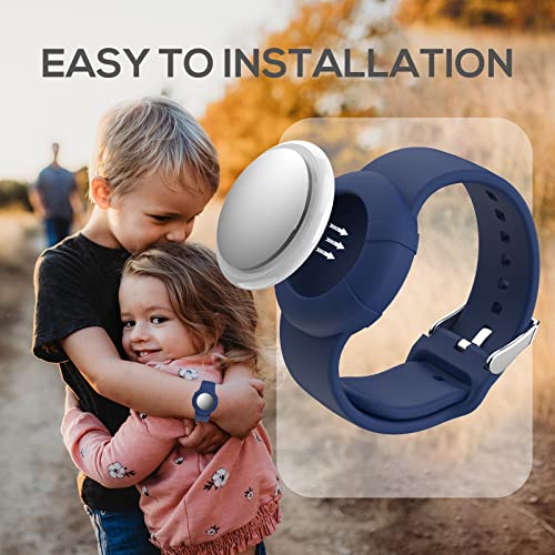 Pulseira infantil para AirTag, de silicone macio, leve, para rastreador Apple AirTag, pacote com 2 u