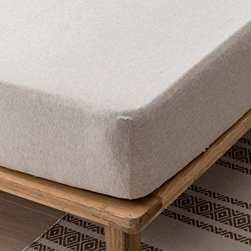 Doneus Jersey Knit Cotton Fitted Sheet Queen, 15" Deep Pocket 3 Piece (No Flat Sheet) Fitted Sheet Set Includes 1 Solid Light Coffee Fitted Sheet And 2 Pillowcases, Super Soft Comfy And Easy Care #TOP2