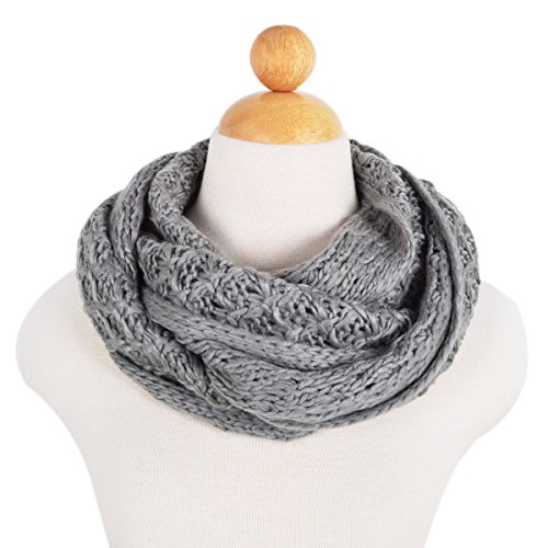 Solid Color Winter Cross Diamond Knit Infinity Loop Circle Scarf - Diff Colors2