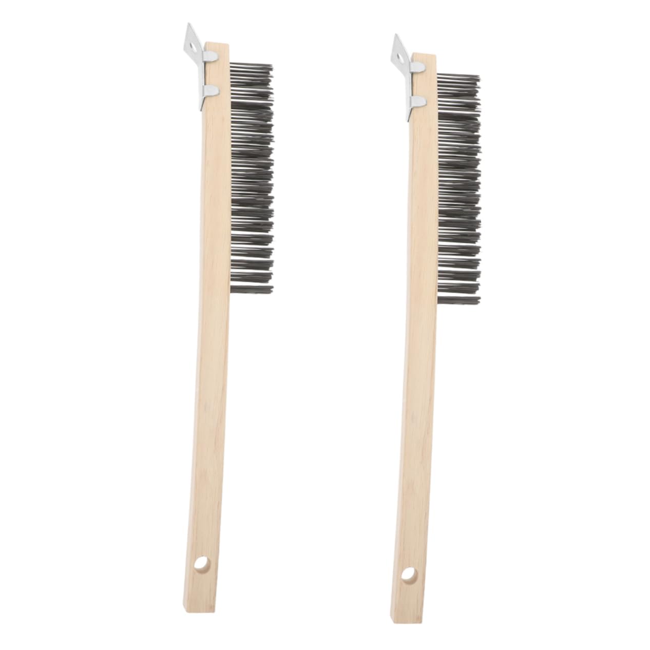 LALADEFIEE Long-Handle Pizza Brush Set BBQ Grill Scraper for Stone Cleaning Wooden Handle Oven Brush Pizza Oven Accessories