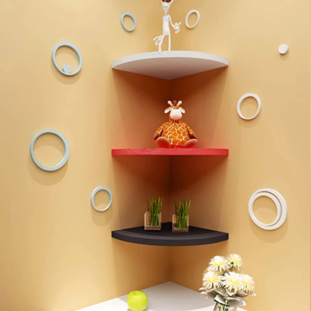 Online Decor Shoppee Wooden Floating Shelves | 3 Tier Corner Shelf | Wall Shelf | Home Decor Floating Display Rack Bedroom Corner Rack Shelf for Home Storage & Organization (Multicolor) (B0D2DL3SLL) Amazon Price History, Amazon Price Tracker