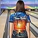Custom Bowling Jersey Polo & 1/4 Zip Jersey Sunset Tropical Design Sublimated Team Name Bowling Shirt for Men & Women (Women Polo)