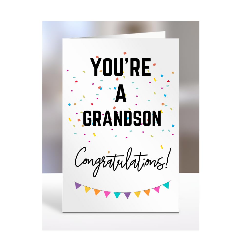 You're a Grandson card, gifts for men, women, him, her, female, male, presents for Christmas, new, congratulations, baby, you are, A5-173_116 โ image 1