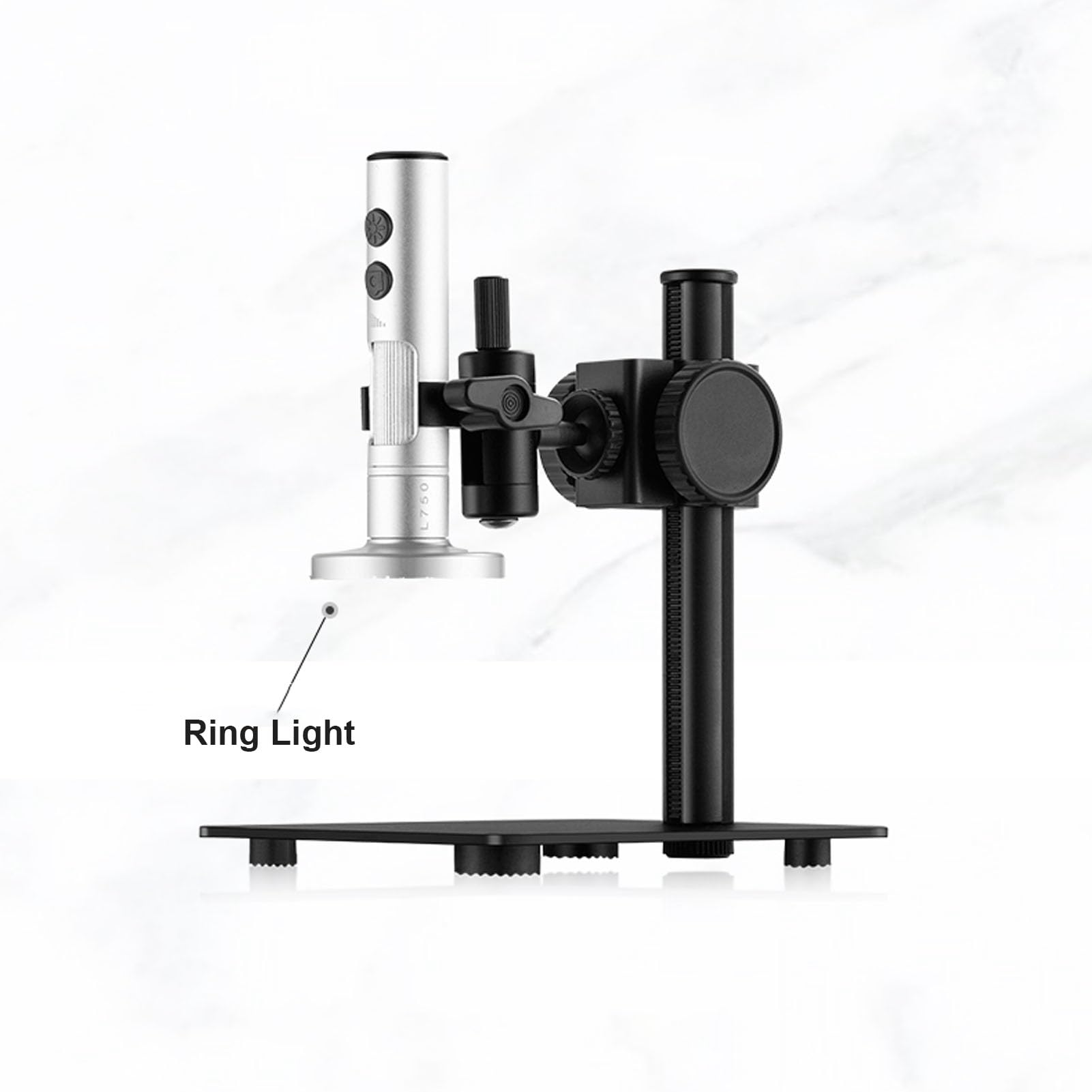 Yosoo Health Gear Digitales Mikroskop, 12 MP, Hand-USB-Mikroskop, Aluminiumlegierung, ABS, 3840 X 3104, Typ C, Verstellbarer Zoom, LED-Licht für CNC-Arbeitsplätze, Elektronikinspektion