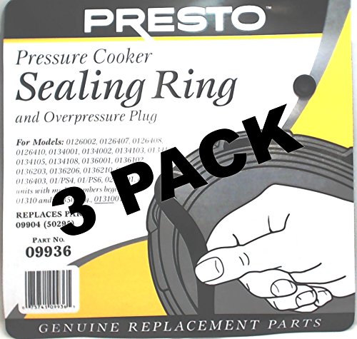 3 Pk, Presto Pressure Cooker Sealing Ring Gasket, 09936