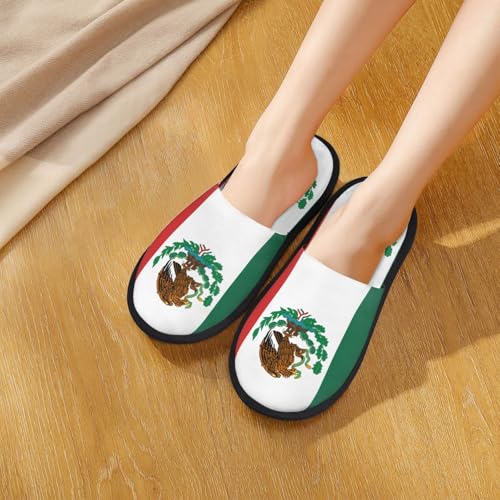 Flag Of Mexico Slippers Women Flats Slippers Unisex Soft Bedroom Slippers2