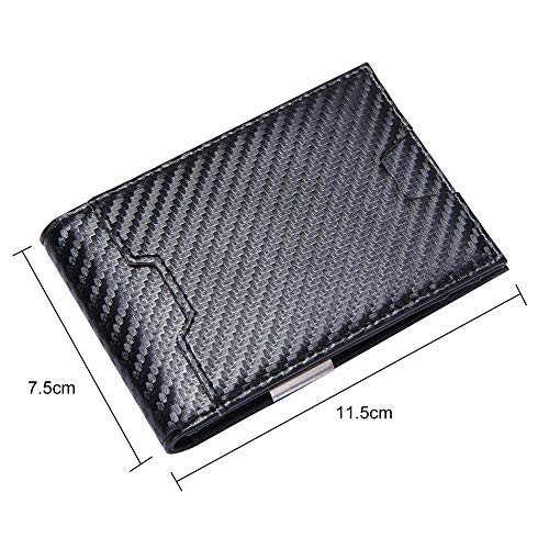 FEITH&FELLY Men Bifold Wallet with Money Clip - Leather Minimalist Front Pocket RFID Blocking2