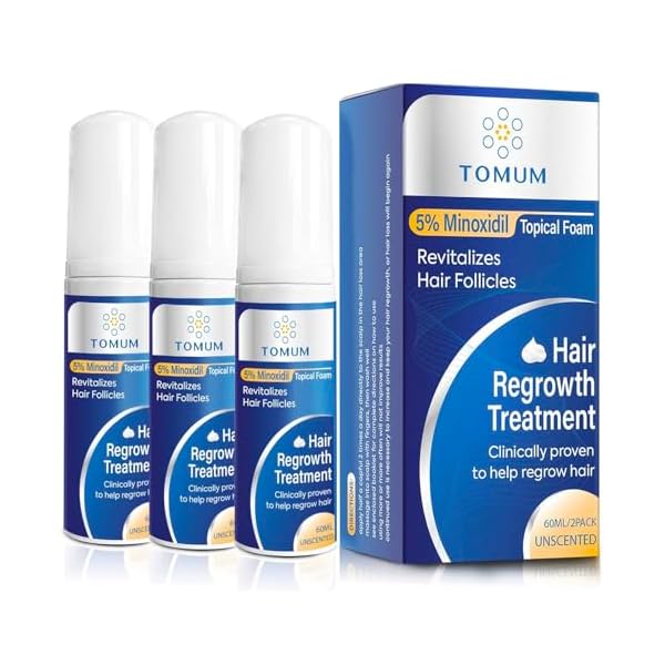5% Minoxidil Foam for Men and Women Hair Loss Treatments, Hair Growth for Women and Men - Slows Hair Loss & Promotes Hair Regrowth For Thicker, Longer Hair 2.11oz 3 Pack