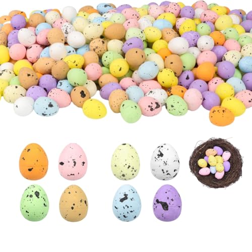 HAGNA 100Pcs Oeufs Mousse De Pâques Multicolores Easter, Oeufs De Paques Decoration, Mini Les Oeufs De Pâques Ornements De Jardin Bricolage Decoration Oeuf...