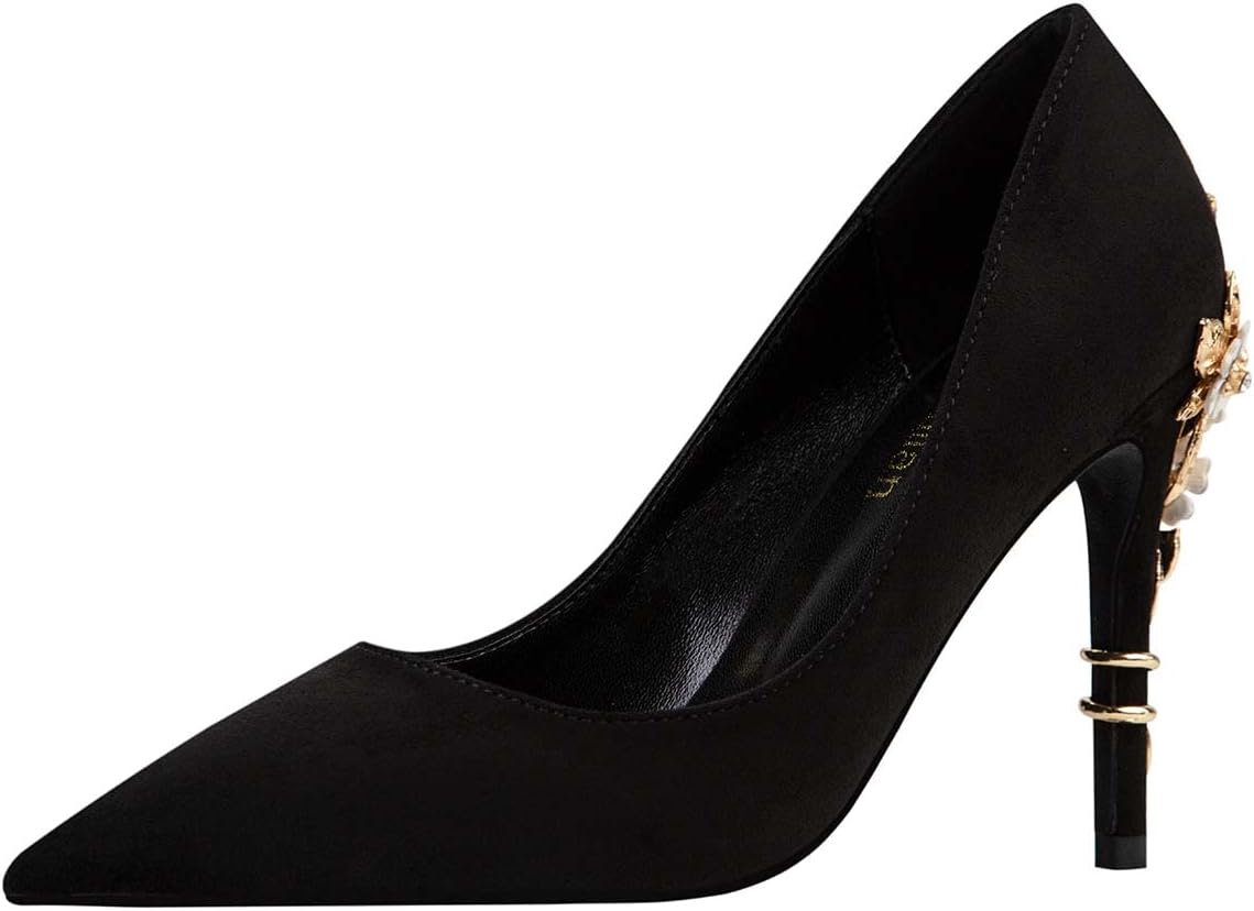 JOEupin High Heels Womens Pointed Toe Heels Satin Pumps Stiletto Bridal Party Dress Evening Wedding Shoes for Woman