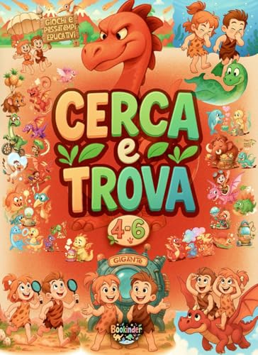 Cerca e Trova Gigante libro bambini 4-6 anni: Esplorando il Regno degli Animali, Dinosauri e Fantas