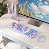 Links9+ Colorful Wireless Keyboard Mouse Combo, Gradient Rainbow Colors 100 Keys and 2.4GHz Optical Mouse Connection for Windows, Mac, Laptop, PC, Desktop (Purple Colorful)
