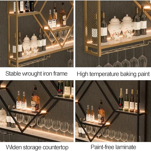 Étagères flottantes pour bar et rangement mural de bouteilles haut de gamme