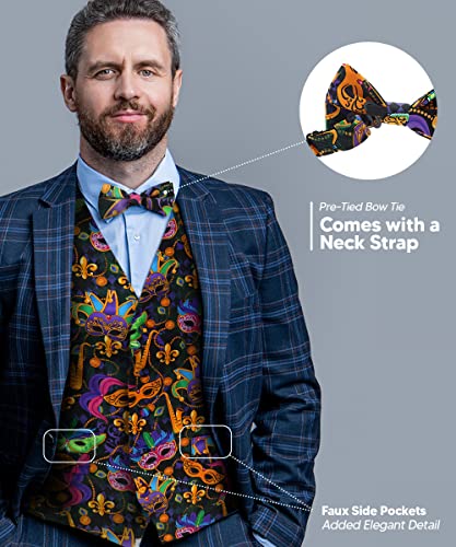 Premium Celebration Suit Vest for Men 2PC Set - Vest & Bow Tie4