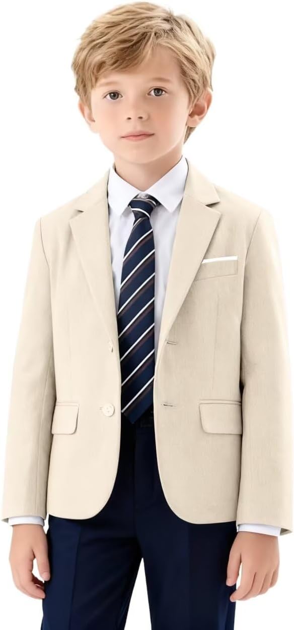 Boys Blazer Slim Fit Suit Jacket for Kids Retro Prom Party Tuxedos Outfit Toddler Blazer Wedding Homecoming Dress Coat