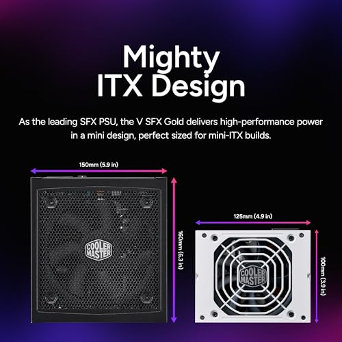 Image of Cooler Master V750 SFX Gold ITX SFF Power Supply, PCIe 5.1 Ready White