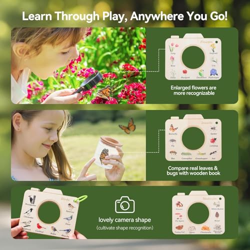 Bug Catcher Kit for Kids Explorer Kit, 10PCS Outdoor Bug Catching Kit with Magnifying Glass & Net, Adventure Set for Backyard & Camping, Fun Gift for Girls Boys