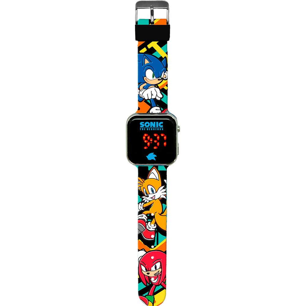 Kids Licensing Digital Watch for Unisex Children Automatic with Plastic Strap SNC4228M, Sonic