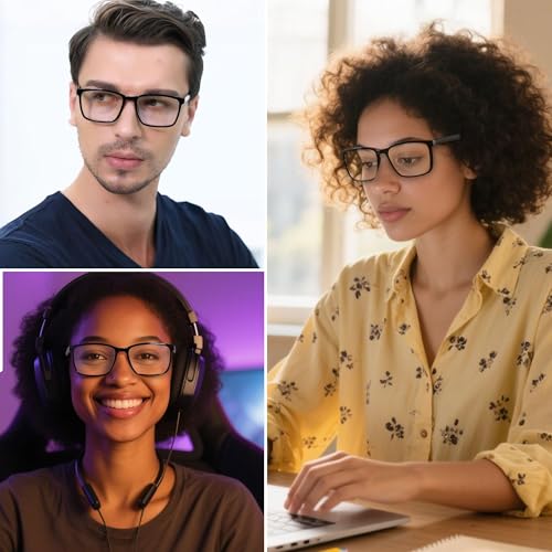 Image of Blue Light Blocking Glasses Men Women Computer Filter Large Frame Bluelight Blocker Anti Blue Ray Lightweight ANDWOOD AR002