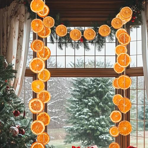 Christmas Decorations, 2 Pcs 10 FT Dried Orange Slice Garland