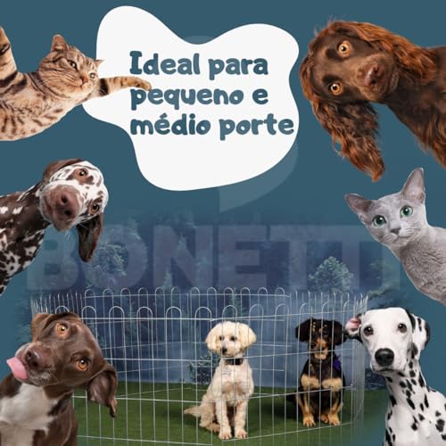 Cercadinho Pet Dobrável para Cachorros de Pequeno Porte - Cercado Móvel com 8 Módulos de Telas de 60