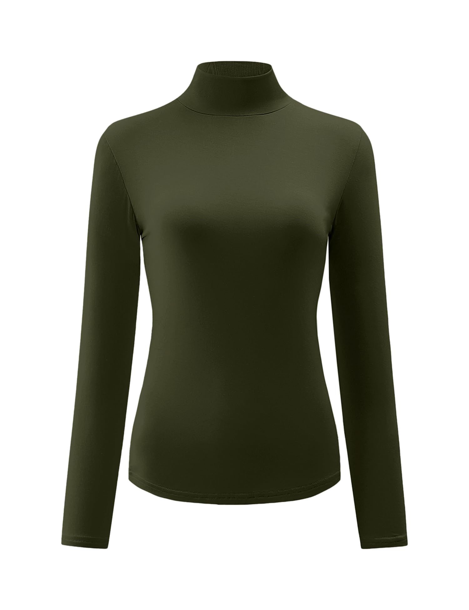 Kindcall Womens Slim Fitted Mock Turtleneck Tops Long Sleeve Lightweight Base Layer Shirts